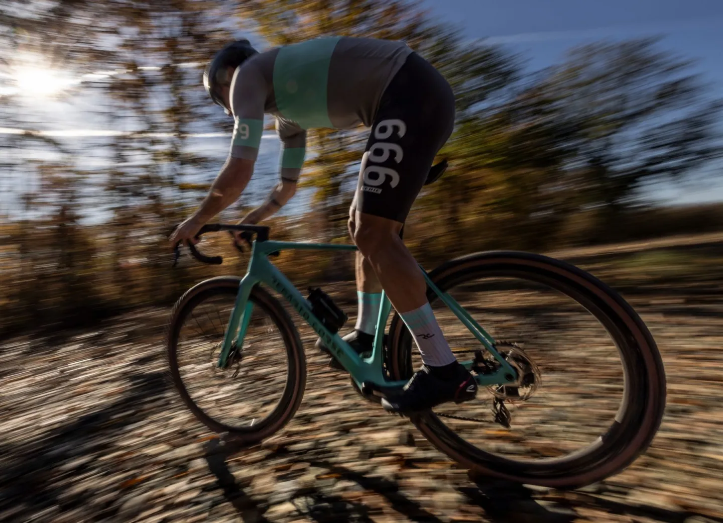 Bici da corsa Bianchi celeste